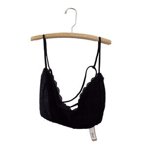 Irene's Story Black Lace Bra Strappy Bralette NWT
